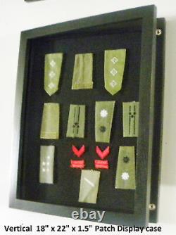 Display Case Cabinet Shadow Box for Military Police Boy Scout Navy Patches small