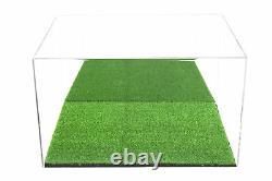 Display Case Large Rectangle Box with Mirror & Turf Bottom 15.25x12x 9(A025-MTB)