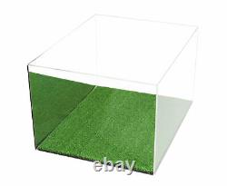 Display Case Large Rectangle Box with Mirror & Turf Bottom 15.25x12x 9(A025-MTB)