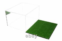 Display Case Large Rectangle Box with Mirror & Turf Bottom 15.25x12x 9(A025-MTB)