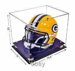 Display Case Large Square Box Clear with Gold Risers 14.5 x11 x12(A002-GR)