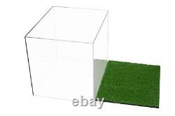 Display Case Medium Rectangle Box with Mirror & Turf Bottom 12.25x10x10.5A012-MTB