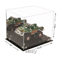 Display Case-Rectangle Box with Silver Risers & Mirror 12.25x10x10.5 (A012)