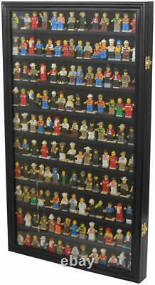 Display Case Wall Cabinet Shadow Box for Minifigures Mini Figure Men Black