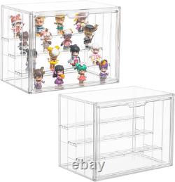 Display Case for Collectibles 4 Layer Updated Adjustable Acrylic Display Case wi
