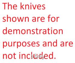 Display Case with LED Lights Acrylic Rotates Holds Sixteen Knives Stores 8 Below