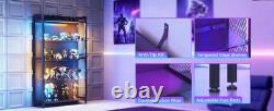 Display Case with LED Lights, Display Cabinet with Glass Stora