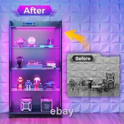 Display Case with LED Lights, Display Cabinet with Glass Stora