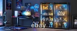 Display Case with LED Lights, Display Cabinet with Glass Stora