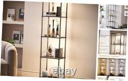 Display Shelf with Dimmable Lights, Lighted Display Cases for Black