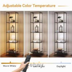 Display Shelf with Dimmable Lights, Lighted Display Cases for Black