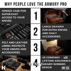 Display Your Knife Collection The Armory Pro Display Case 2030 Drawer Leather