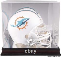 Dolphins Mahogany Helmet Display Case with Mirror Back