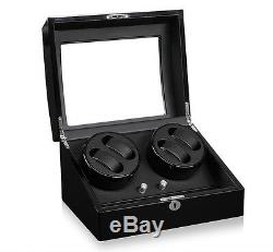 Double Automatic Rotation 4+6 Watch Winder Case Wood Display Box Japan Motor