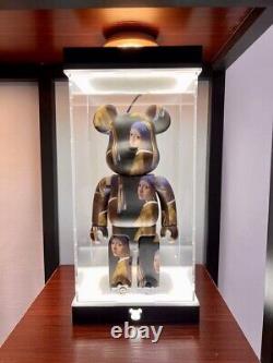Double LED Acrylic Display Case Light Box For Bearbrick 400% Action Figure