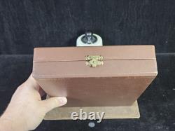 Dunhill Storage/Display Case Salesman Box Holds 6 Pipes Light Brown #3