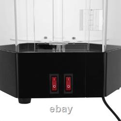Electric Rotating Clear Display Case With 2 LED Lighting Hexagonal Display Case