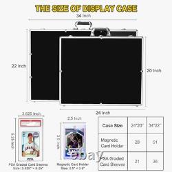 Elegant 34x22 Aluminum Display Case with Velvet Lining & Lock for Collectibles