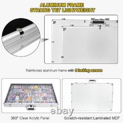 Elegant 34x22 Aluminum Display Case with Velvet Lining & Lock for Collectibles