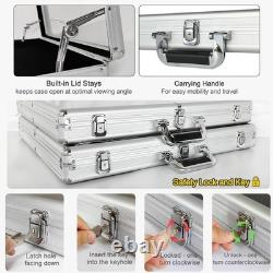 Elegant 34x22 Aluminum Display Case with Velvet Lining & Lock for Collectibles