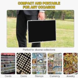 Elegant 34x22 Aluminum Display Case with Velvet Lining & Lock for Collectibles