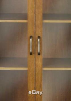 Elegant Floor Cabinet Curio Case Display Storage Shelf Box 2 Glass Doors Display