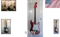 Elegant Lockable Wall Mount Display Case for Electric Guitars with UV Protection