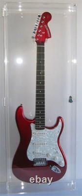 Elegant Lockable Wall Mount Display Case for Electric Guitars with UV Protection