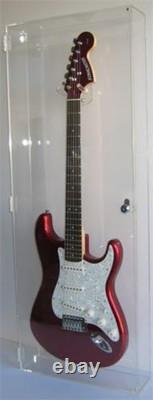 Elegant Lockable Wall Mount Display Case for Electric Guitars with UV Protection
