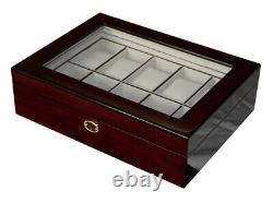 Elegant Watch Jewelry Display Storage Holder Case Glass Box Organizer Gift o