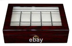 Elegant Watch Jewelry Display Storage Holder Case Glass Box Organizer Gift o