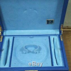 Empty Watch Jewelry Case ROLEX Storage Box Display Blue Good Condition F/S JAPAN
