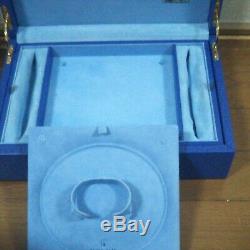 Empty Watch Jewelry Case ROLEX Storage Box Display Blue Good Condition F/S JAPAN