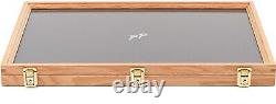 Extra Large Display Case With Handmade Oak Wooden Box Knives And Military Coins