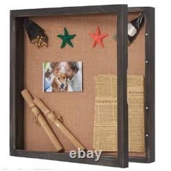 Extra Large Shadow Box 20x20, Square Boxes Display Cases Weathered Black