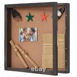 Extra Large Shadow Box 20x20, Square Shadow Boxes Display Cases with Hinged D