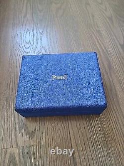 Fab Blue PIAGET Box Jewelry Necklace Bracelet Watch Display Case Estate Vtg