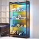 Figure Display Case 4 Tier RGB LED Light Action Minifigures Shelf Glass Cabinet