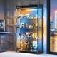 Figure Display Case 4 Tier RGB LED Light Action Minifigures Shelf Glass Cabinet