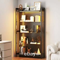 Figure Display Case 4 Tier RGB LED Light Action Minifigures Shelf Glass Cabinet