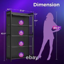 Figure Display Case 4 Tier RGB LED Light Action Minifigures Shelf Glass Cabinet
