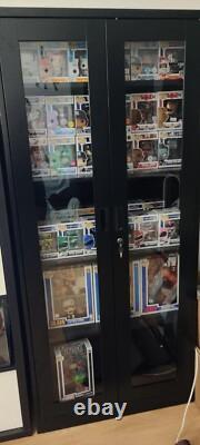 Figure Display Case 5 Tier 71 Tall Minifigures Diecast Car Glass Doors Cabinet