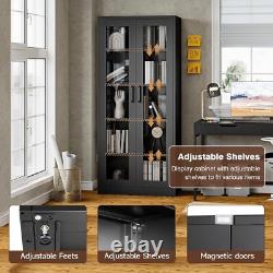 Figure Display Case 5 Tier 71 Tall Minifigures Diecast Car Glass Doors Cabinet