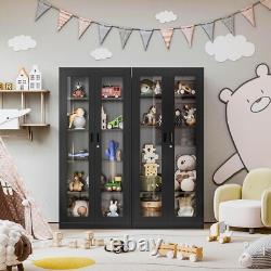 Figure Display Case 5 Tier 71 Tall Minifigures Diecast Car Glass Doors Cabinet