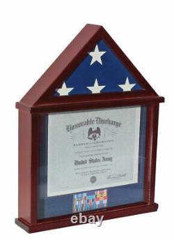 Flag Display Case Military Shadow box for Small 3'X5' U. S. Flag, see details