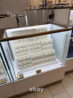 Floor Standing Glass Jewelry Display Case, LED Lighting, Lockable, White