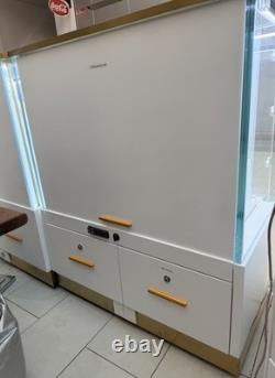 Floor Standing Glass Jewelry Display Case, LED Lighting, Lockable, White