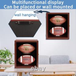 Football Case Display Case Wall Mount Full Size Wooden Football Box Memorabilia