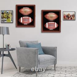 Football Case Display Case Wall Mount Full Size Wooden Football Box Memorabilia