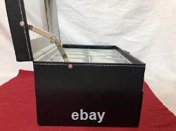 For 20 Watches Box Showcase Display Jewel Case Housing Black